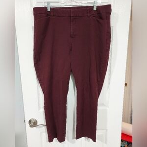 Old Navy Wine High-Rise Pixie Secret-Smooth Pockets Pant in Size 18